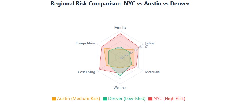 Radar chart comparing regional risks