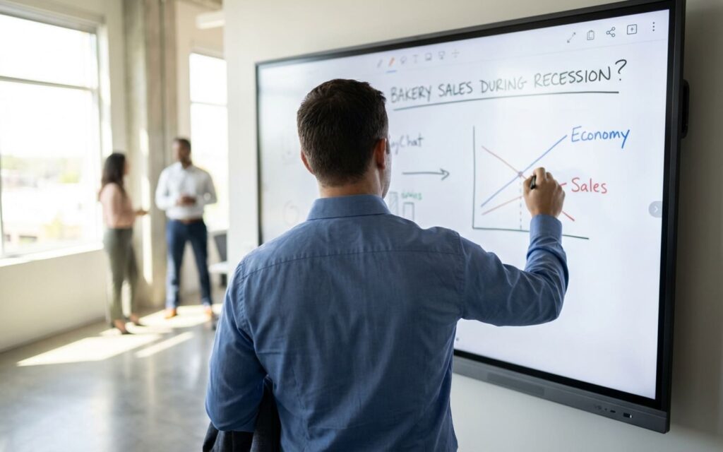 Does a recession increase or decrease bakery sales?