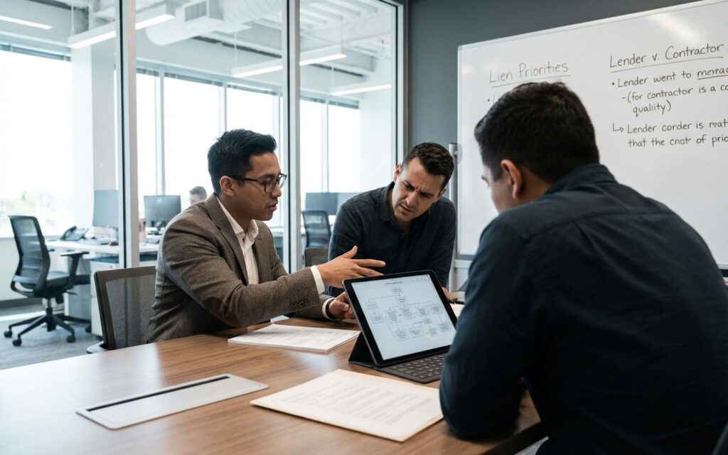How to handle mechanic’s lien priority disputes between lenders and contractors