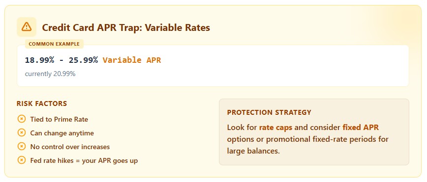 Warning: variable APR can increase when Fed raises rates