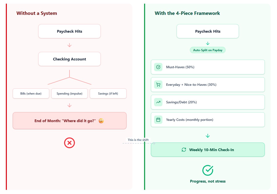 Cash Flow Map – Chaos vs. System (Before/After)