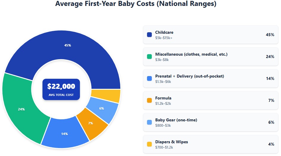 First-Year Baby Budget Breakdown (Pie Chart)