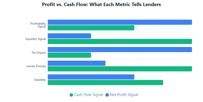 Profit vs cash flow: profit better for tax, cash flow critical for lenders